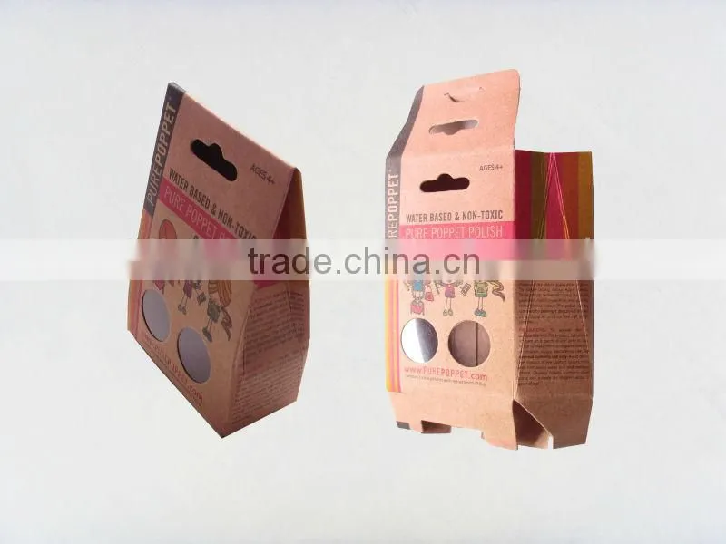 unique hanger paper box packaging for clothes with PVC window