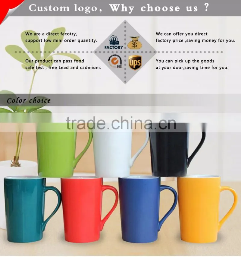 Wholesale multiple colors custom logo ceramic mugs