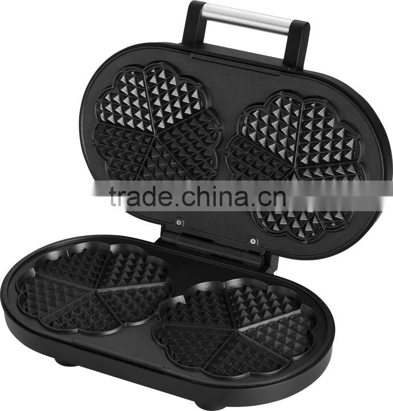 Non-stick Coating Double Heart Electri Waffle Maker