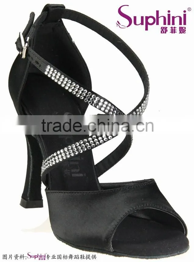 Rhinestone/Crystal /stone opened toe standard dance shoes