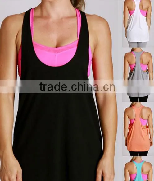 2016 tank top New Fashion Summer Plain dyed Sleeveless Cotton Women Tank Top, gym clothes 2016