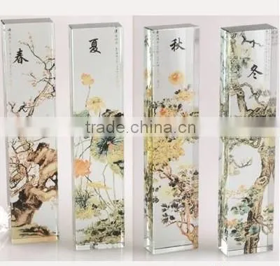 2016 Personal design block shape crystal paperweight