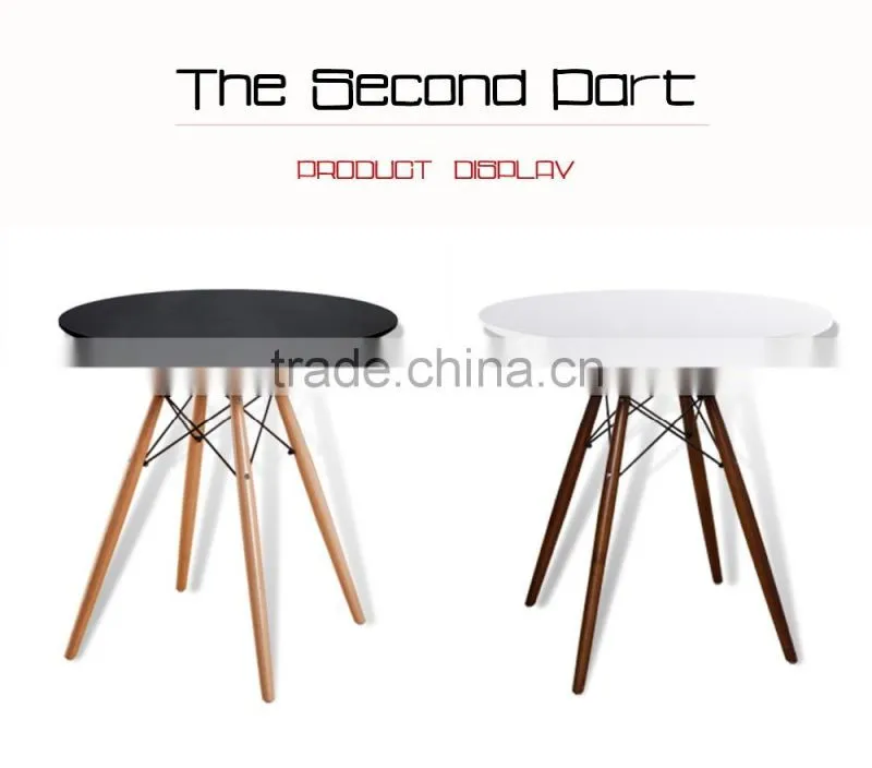 MDF dining table with metal frame & beech wood legs