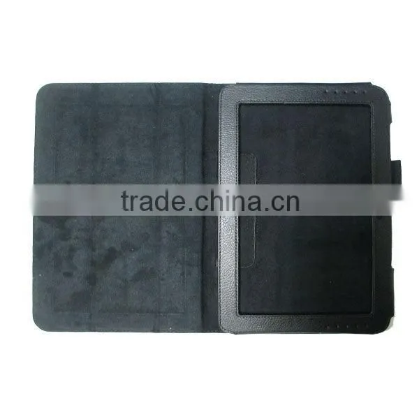 luxury leather case for Samsung tab/tab2 n8000 Three-Fold leather stand
