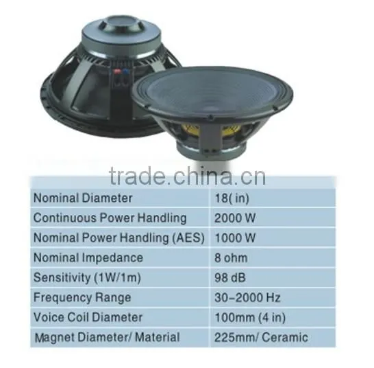 18 Inch Subwoofer speaker china speaker manufacturer SD-LF18X400