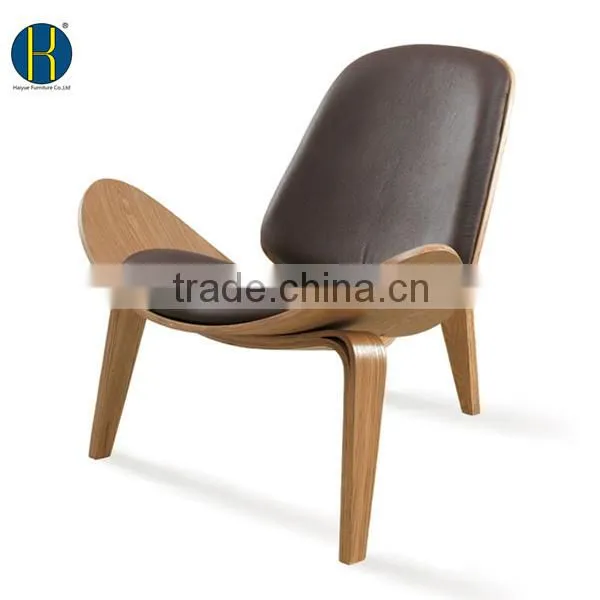 HY2007 Resell ASH/Walnut Wood Shell Chair for Indoor