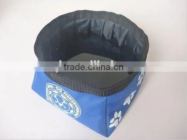 Convenient collapsible dog bowl your logo could be printed on waterproof and eco-friendly