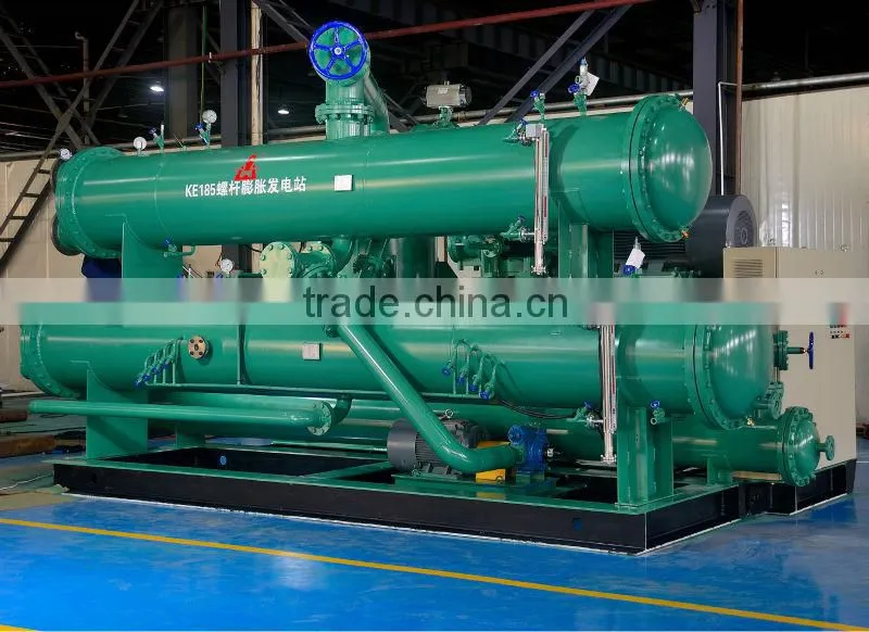 waste heat recovery twin screw expander generator for power plant