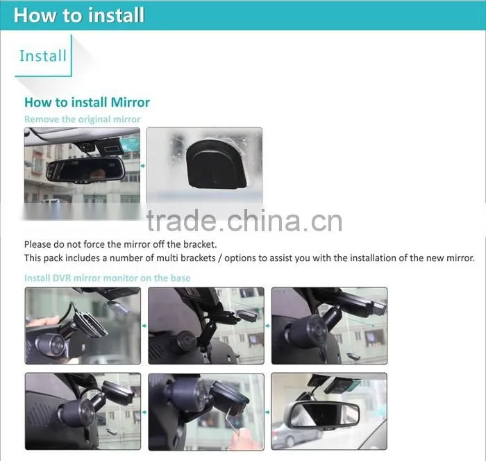 4.3 inch car rear view mirror monitor with back up camera