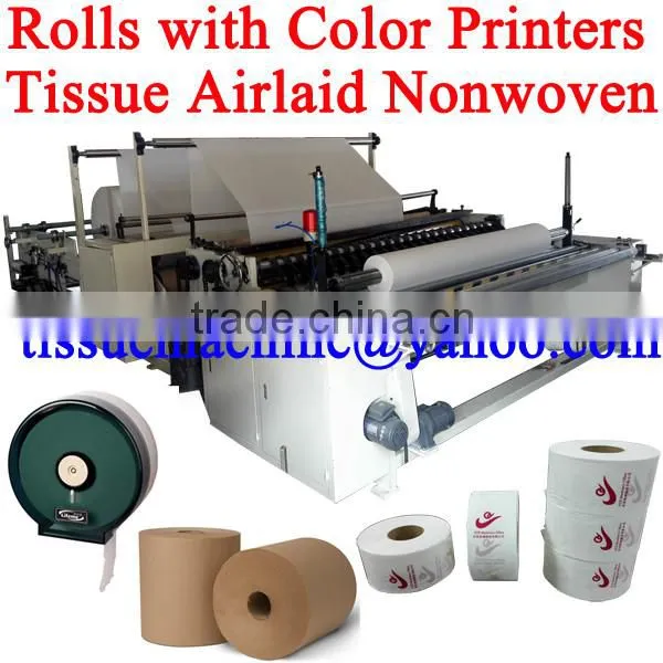 Centrepull Coreless 2200mm Embossing Color Printing Jumbo Roll Tissue Machine