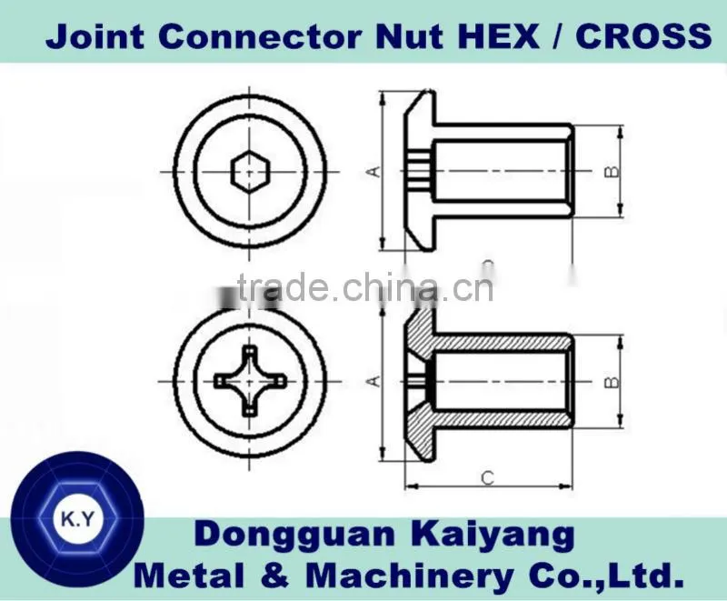 M6 M8 M10 Hex Socket Head Joint Connector Nut