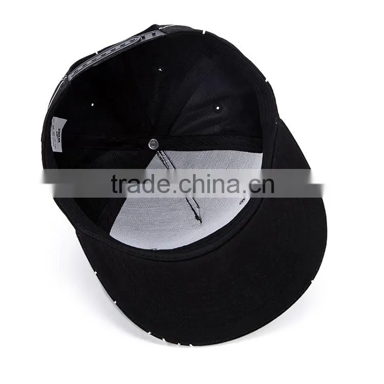 wholesale custom design your own logo 100% acrylic high quality snapback hat