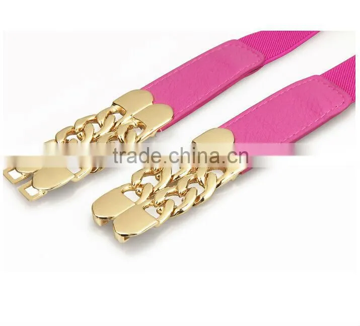 Hot sale fashion metallic gold belt elastic running belt