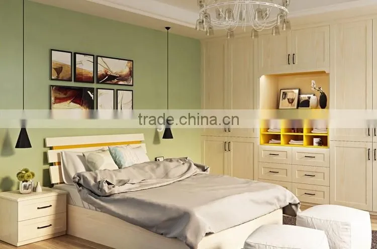 Bedroom Wardrobes Wooden 3 Doors Closet Sliding Solid Wood Wardrobe