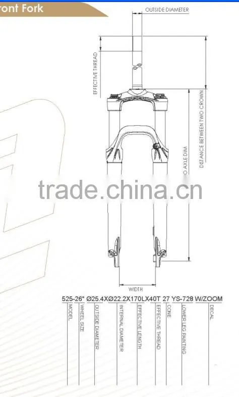 Superior quality front fork with adjustable preload