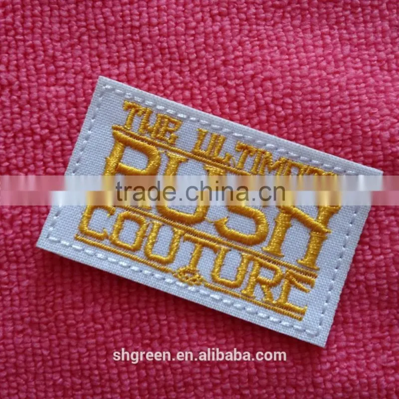 High quality full embroidery label with iron on backing
