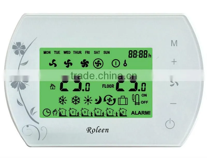 RL309Set Big LCD Touch Screen RF Wireless Programmable FCU Room Temperature Controller
