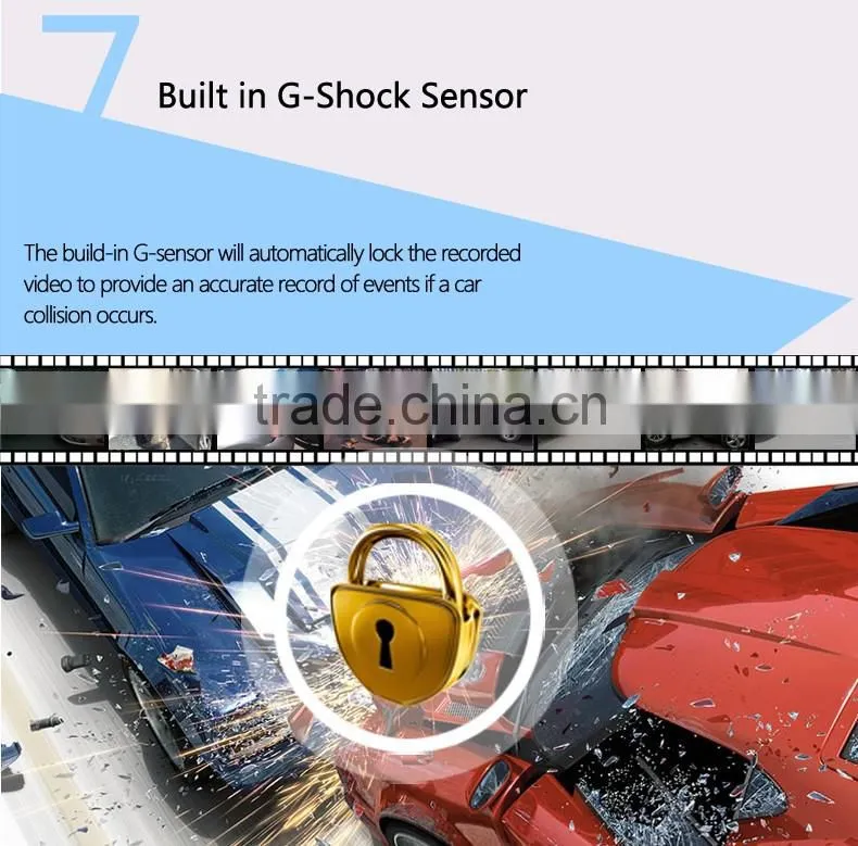 A38 1080p HD Car 170 degree wide angle Dvr 6 glass len good night vision car camera pad Dashcam Recorder