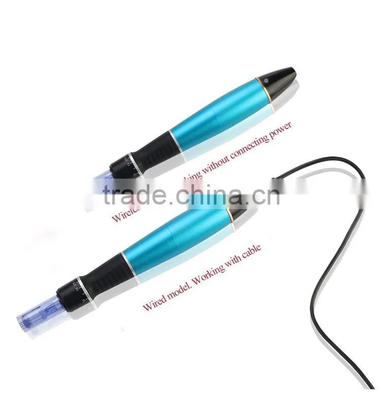 2016 blue wireless derma pen Dr pen microneedle dermapen rechargeable Dr pen