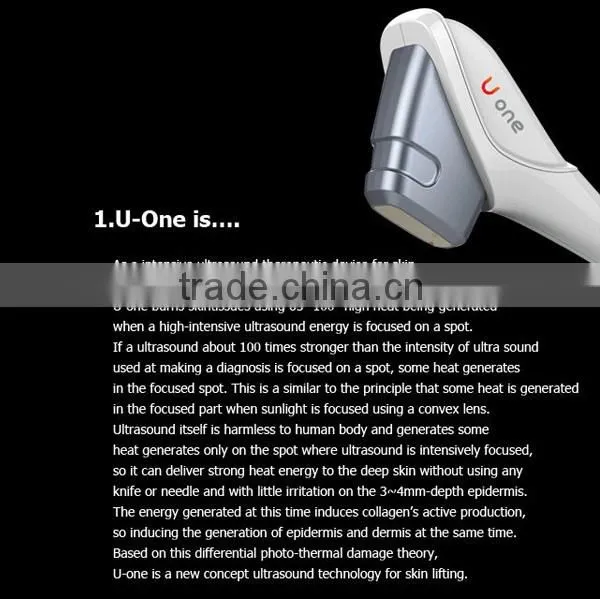korea u-one HIFU multifunction beauty machine for face lift and wrinkle removal