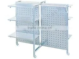 wooden clothes and shoes display rack/Wooden double side shoe rack