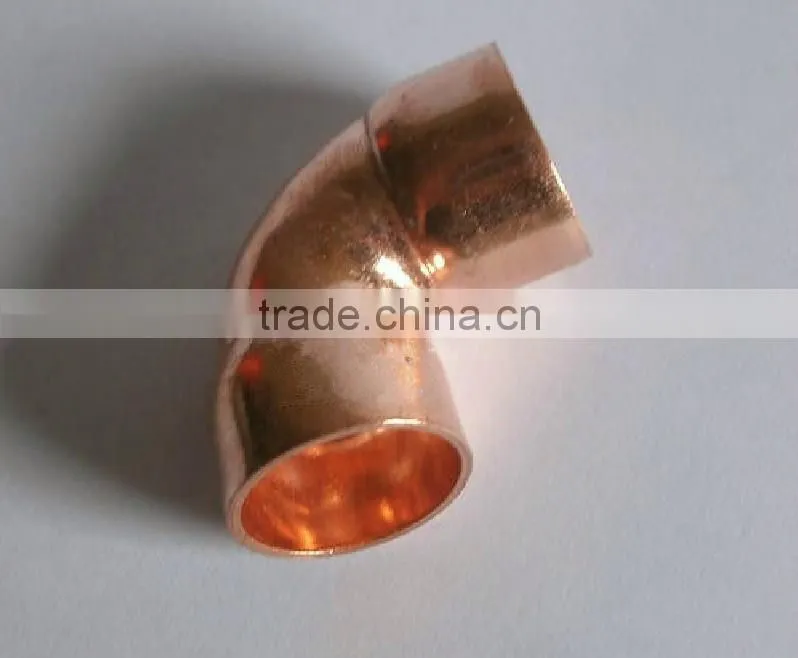 Free sample 90 degree copper elbow welding pipe fitting