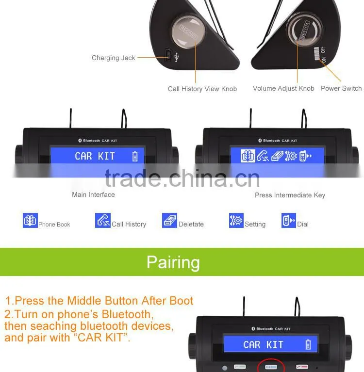 In-car Bluetooth Speaker Phone Receiver Car MP3 Portable Adapter