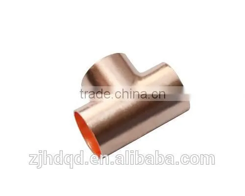 brass and red copper pipe/T type red copper tee,3 way copper joint