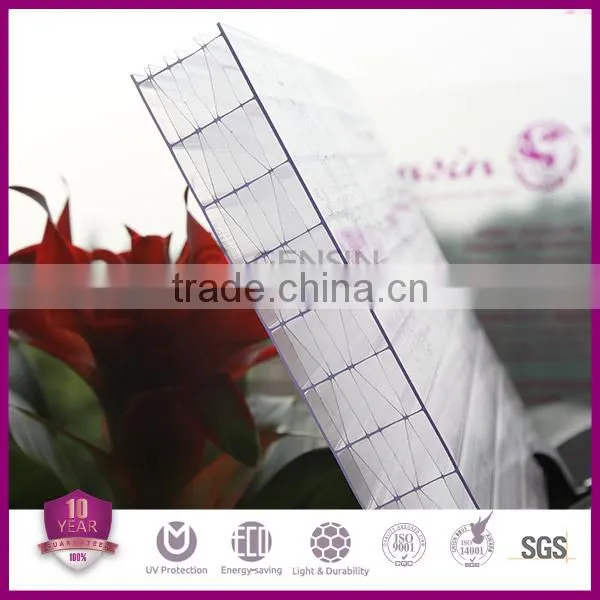 High Quality Thick Multiwall Hollow Polycarbonate Sheet 25mm thickness UV Protector 10 Years Warranty PC Roofing Panel