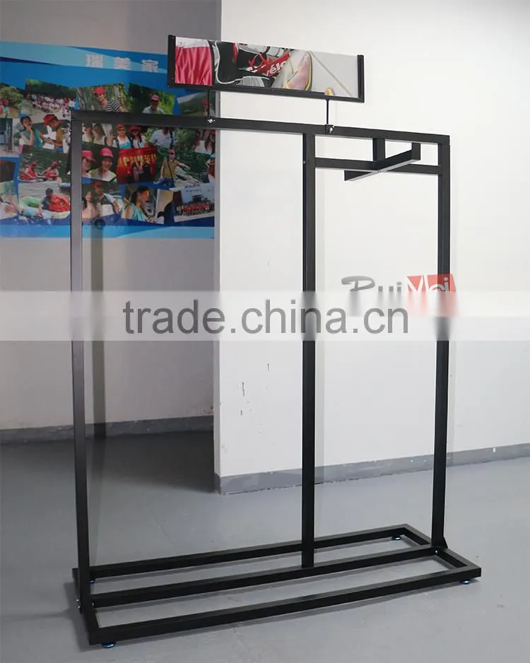 2015 Alibaba stand store 4 sides hang cloths island frame display racks