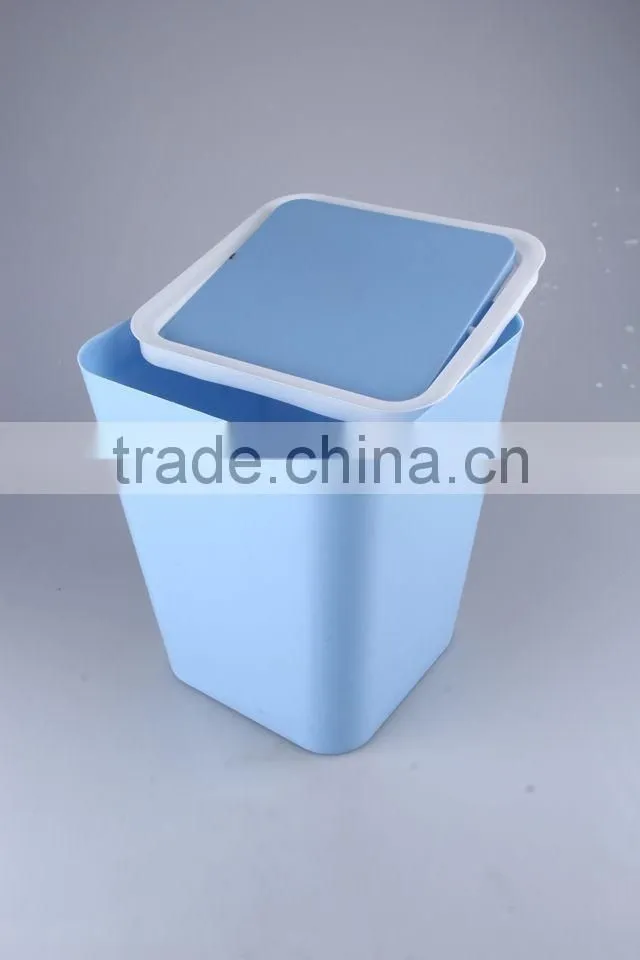 Swivelling Cover Plastic Trash Can Household Garbage Can/Rubbish Bin