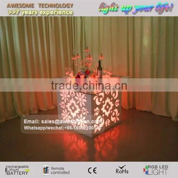 LED Light Up Wedding Table Lighted Glass Wedding Hall Table Wedding Lighting Table