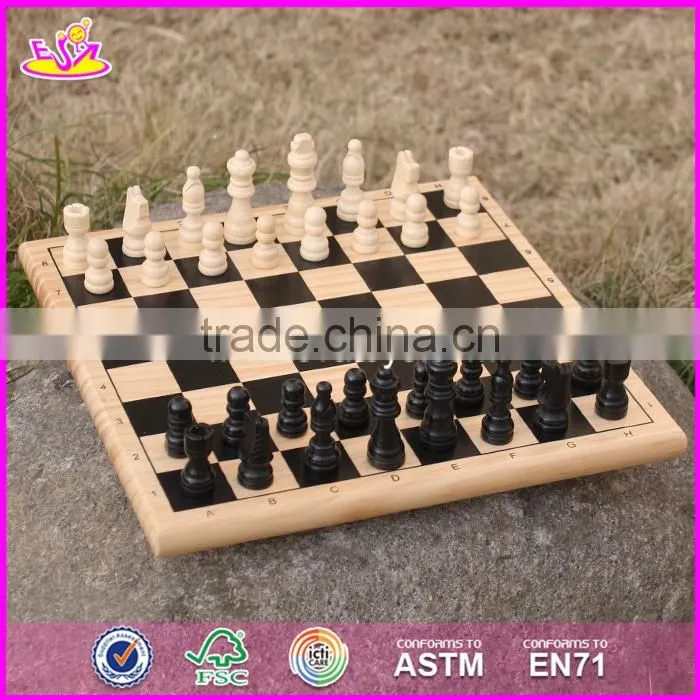 2017 New design children educational wooden international chess W11A053