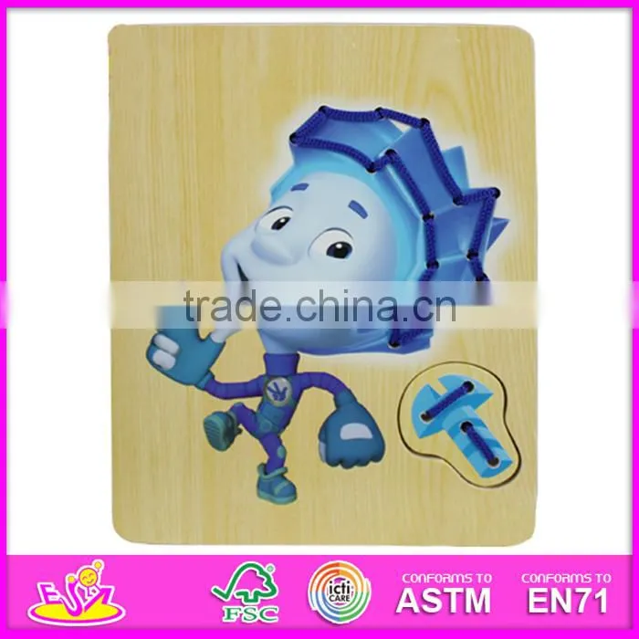 2016 new design educational toy wooden puzzles for preschoolers W14C074