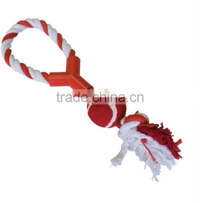 Interactive Dog Toy Tugger & Chew Tennis Ball Rope