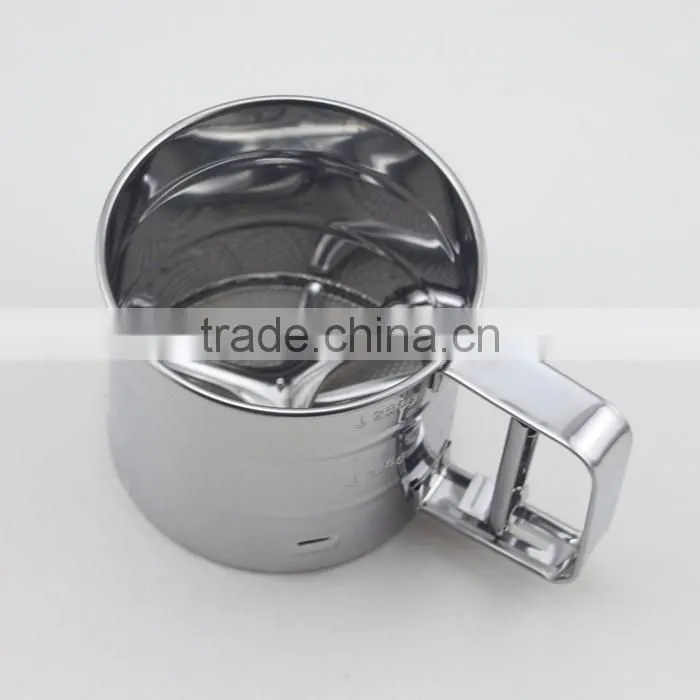 One-Handed Stainless Steel Cup Flour And Icing Sugar Sifter