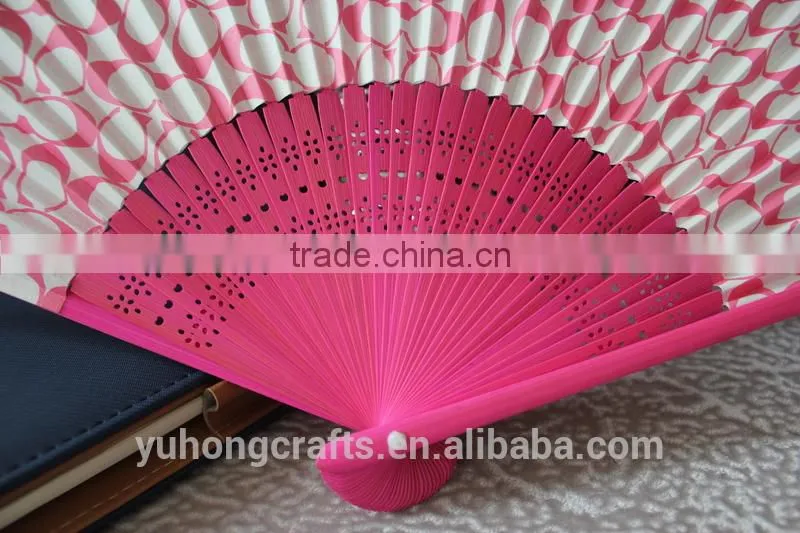 Both sides printing bamboo paper fan in Japanese style