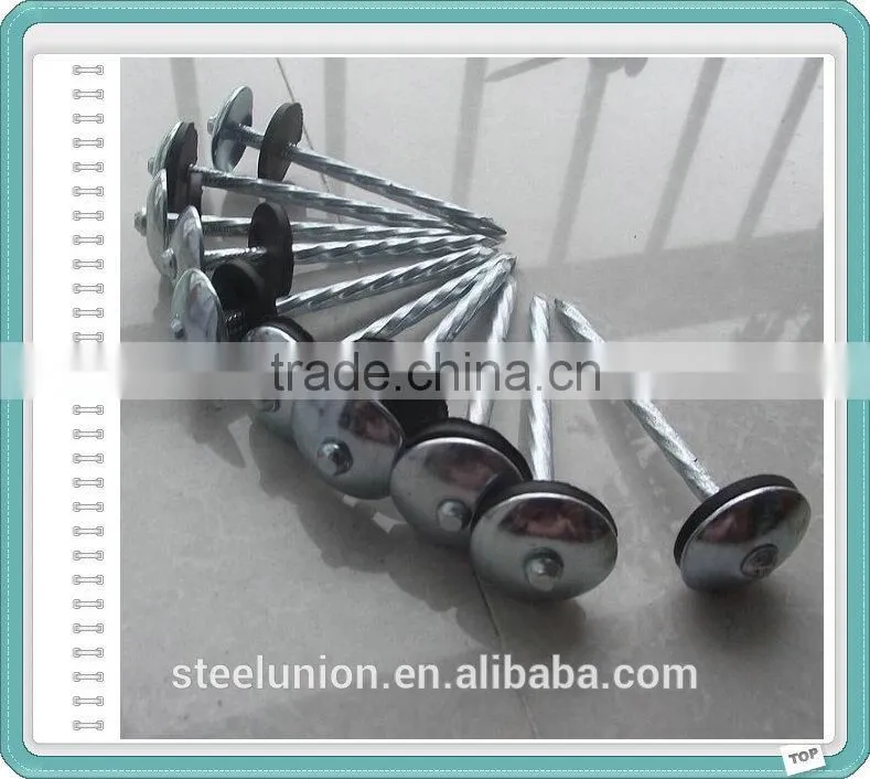 Galvanized Umbrella Head Roofing Nails with washer