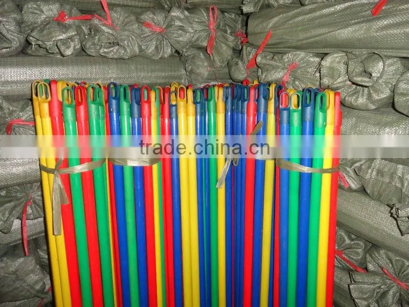Mix color pvc coated broom wooden handle