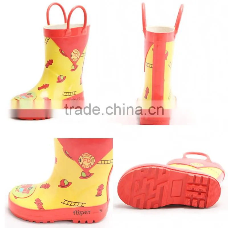 kids carton rubber rain boots