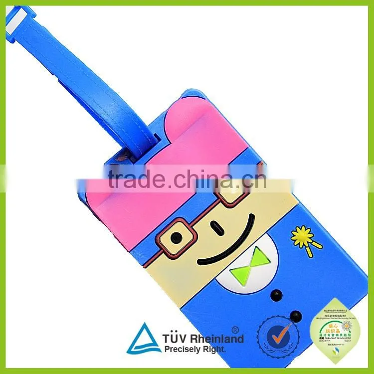 Wholesale shaped travel cartoon design 2015 cheap soft pvc luggage tags