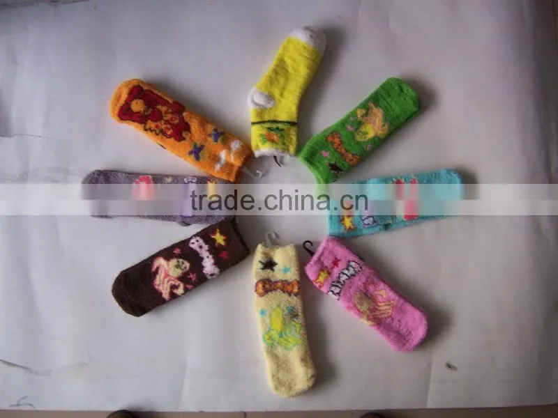 Chenille Socks Fluffy Socks Fresh Color Feather Socks for children