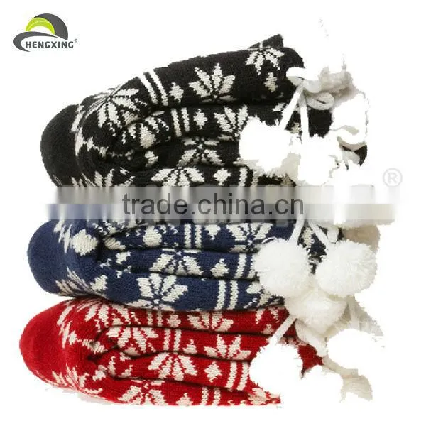Knitted Long Young Girls Red Legging Tube Socks