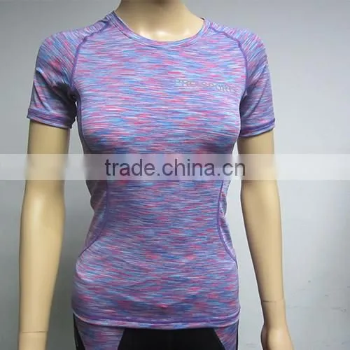 Wholesale New Custom Purple Women's Fitness Top Pants Short Sleeve Cycling Sports Wear
