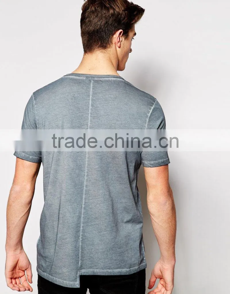 longline t shirt enzyme wash t-shirt and Step Hem