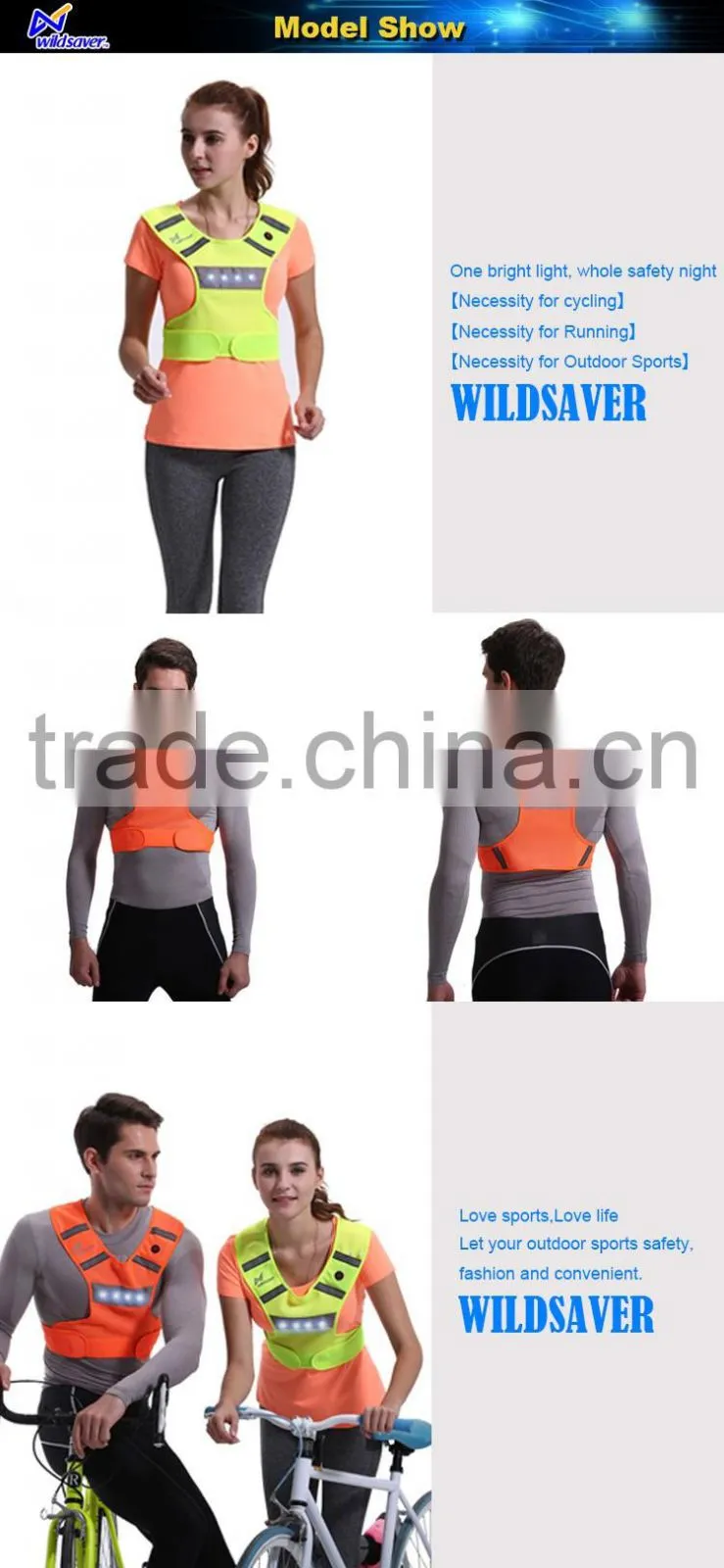 China sports cycling running safety cooling vest reflective dark night
