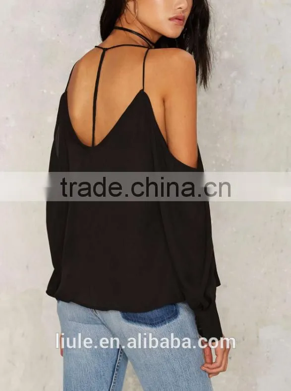 High Quality Stylish Summer Cold Shoulder Tops For Women 2016