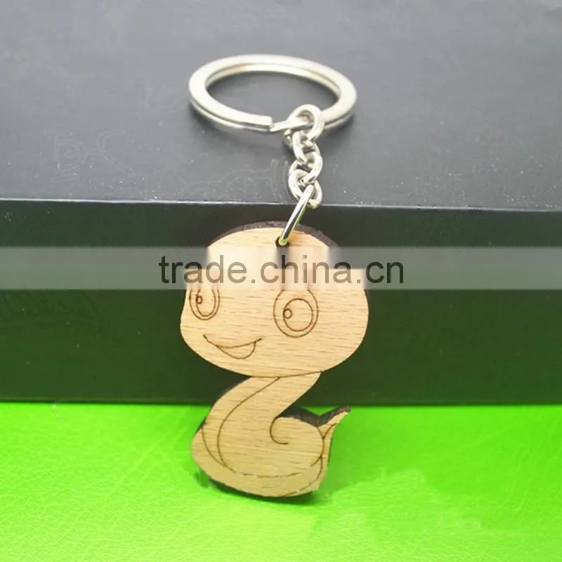 Chinese Zodiac Cow Wood Keychain Customized Carving Wood Craft