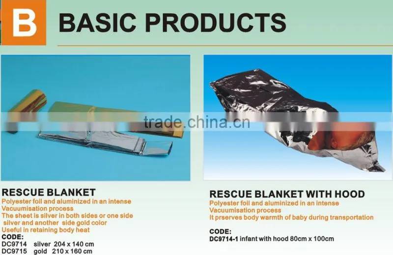 First Aid Use Foil Silver Gold Thermal Disposable Medical Emergency Blanket