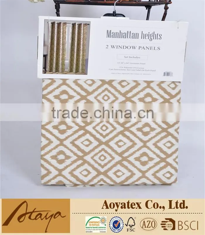 2015 latest designs polyester/cotton wholesale curtain with china manufacturer